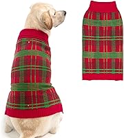 Vista 27 de PUPTECK - Suéteres para perros grandes, medianos y pequeños - Estilo clásico a cuadros de otoño, abrigo de invierno para cachorros, ropa cálida