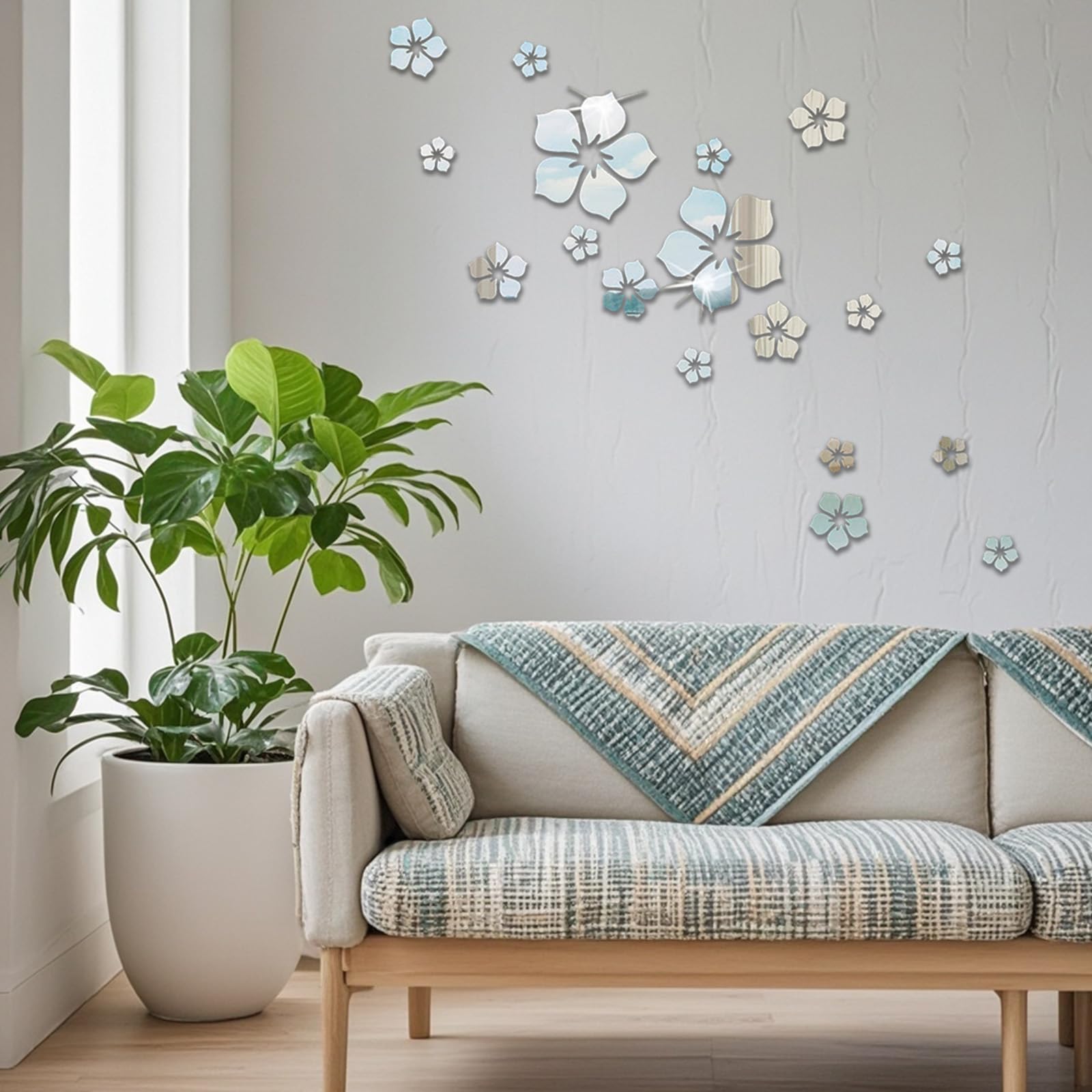 Fiori di ciliegio Adesivi da parete tridimensionali adesivi da parete in acrilico adesivi artistici adesivi adesivi adesivi per piastrelle a specchio decalcomanie per camera da letto bagno decorazione