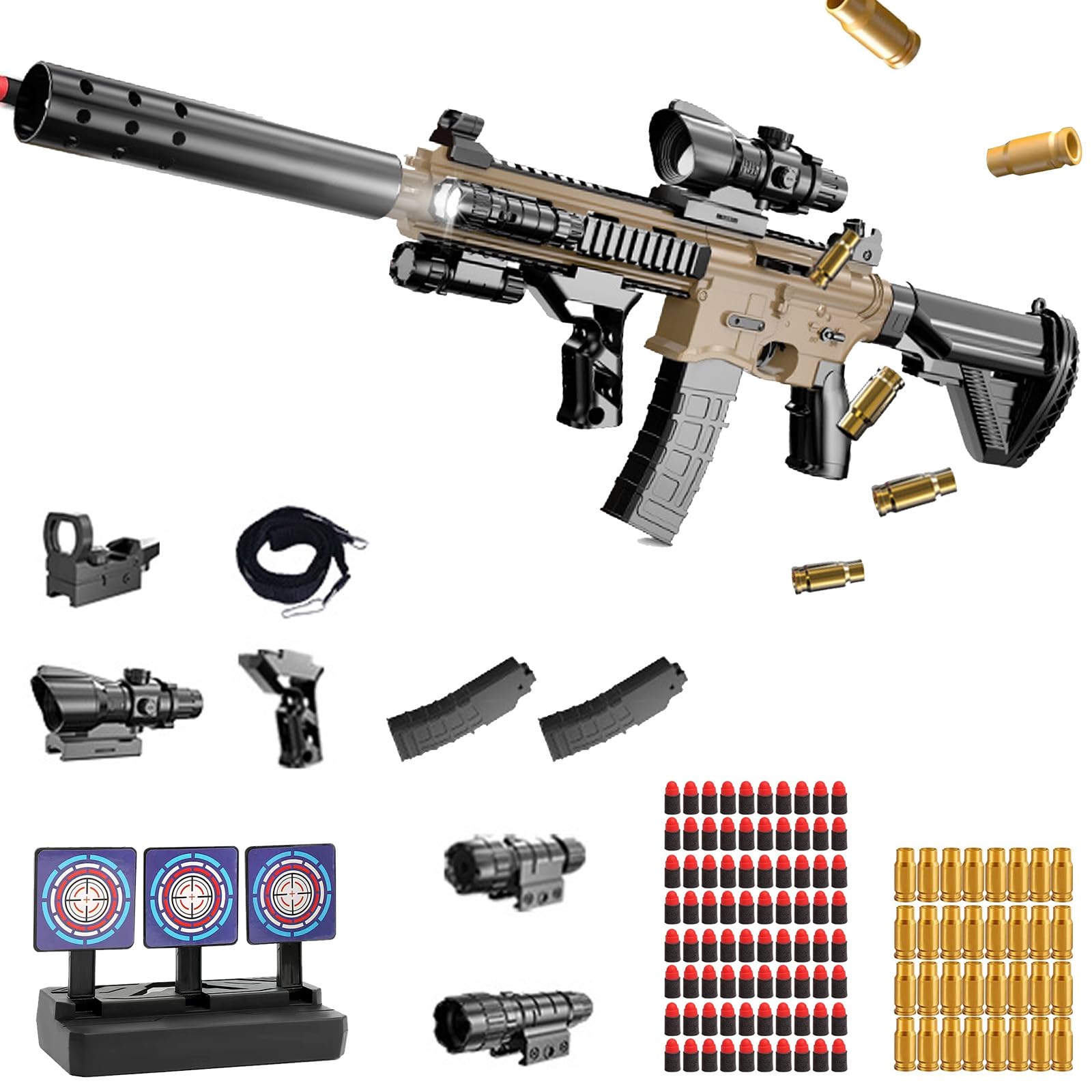 Pistolet Jouet avec balles Souples,Pistolet à Balle Molle,Mousse Jouet Blaster,Blaster en Mousse Souple,l'entraînement en Sécurité ou au Jeu,pour 14 +