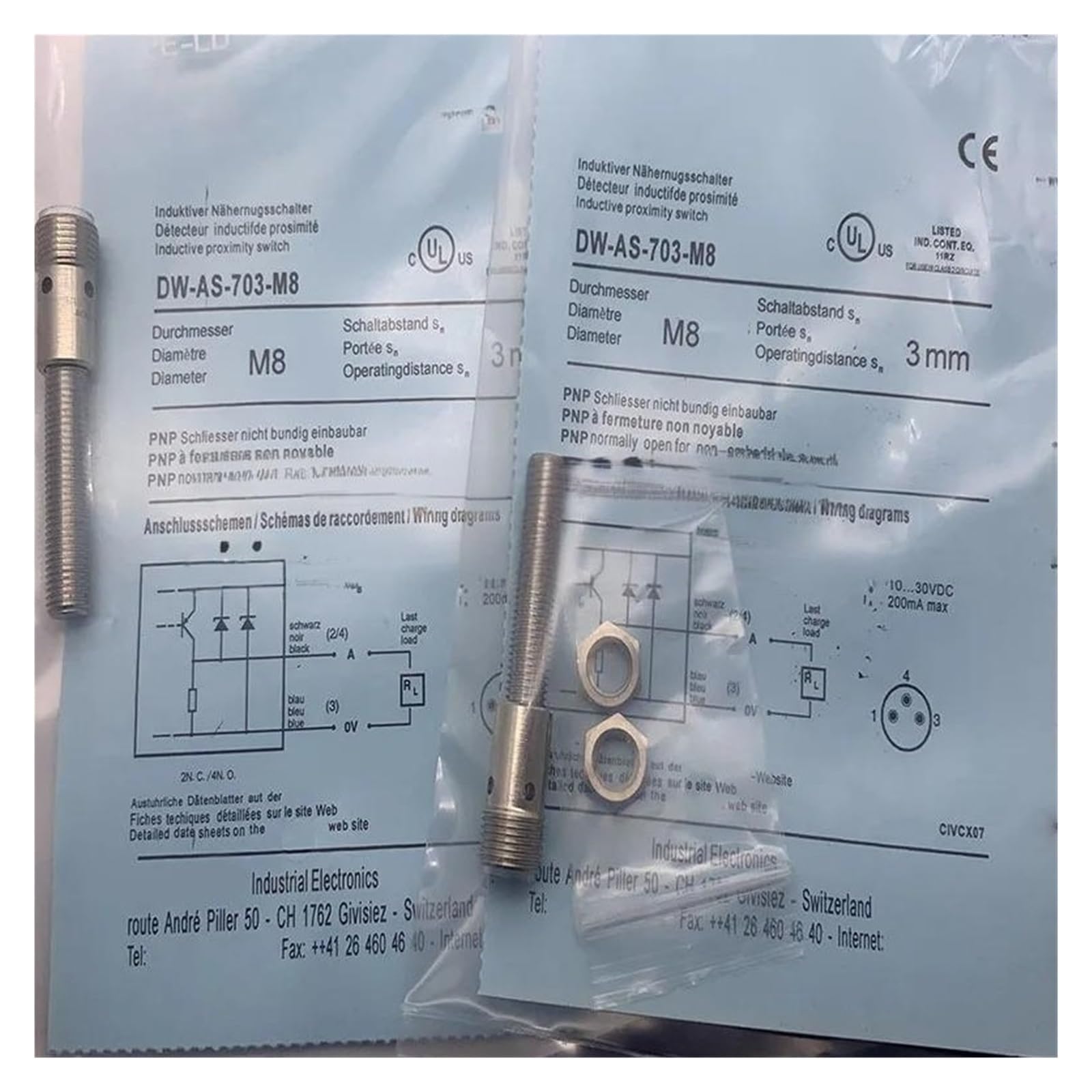 NACODLUL 1pcs DW-AS-701-M8 DW-AS-702-M8 DW-AS-703-M8 DW-AS-704-M8 DW-AS-501-P12-621 DW-AS-703-M12-697 sensor(DW-AS-701-M8)