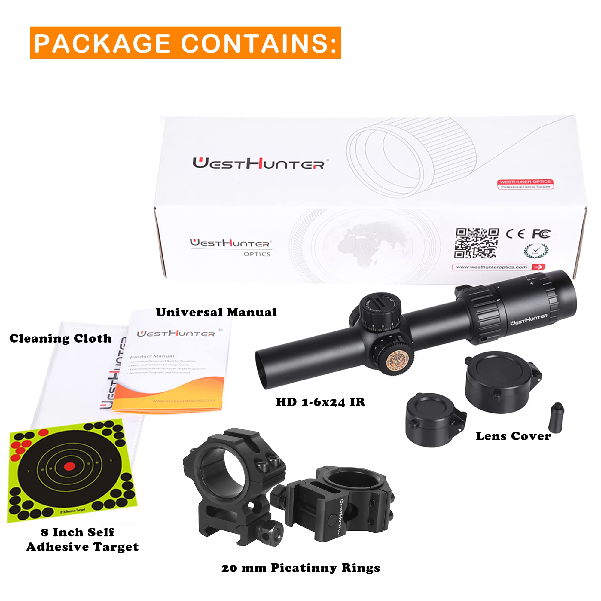 Amazon.co.jp: WestHunter Optics HD 1-6x24 IR LPVO ライフルスコープ
