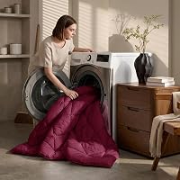 Plapumă CozyLux 200x200 cm Burgundia, 4 Sezoane, pentru utilizare pe tot parcursul anului 6