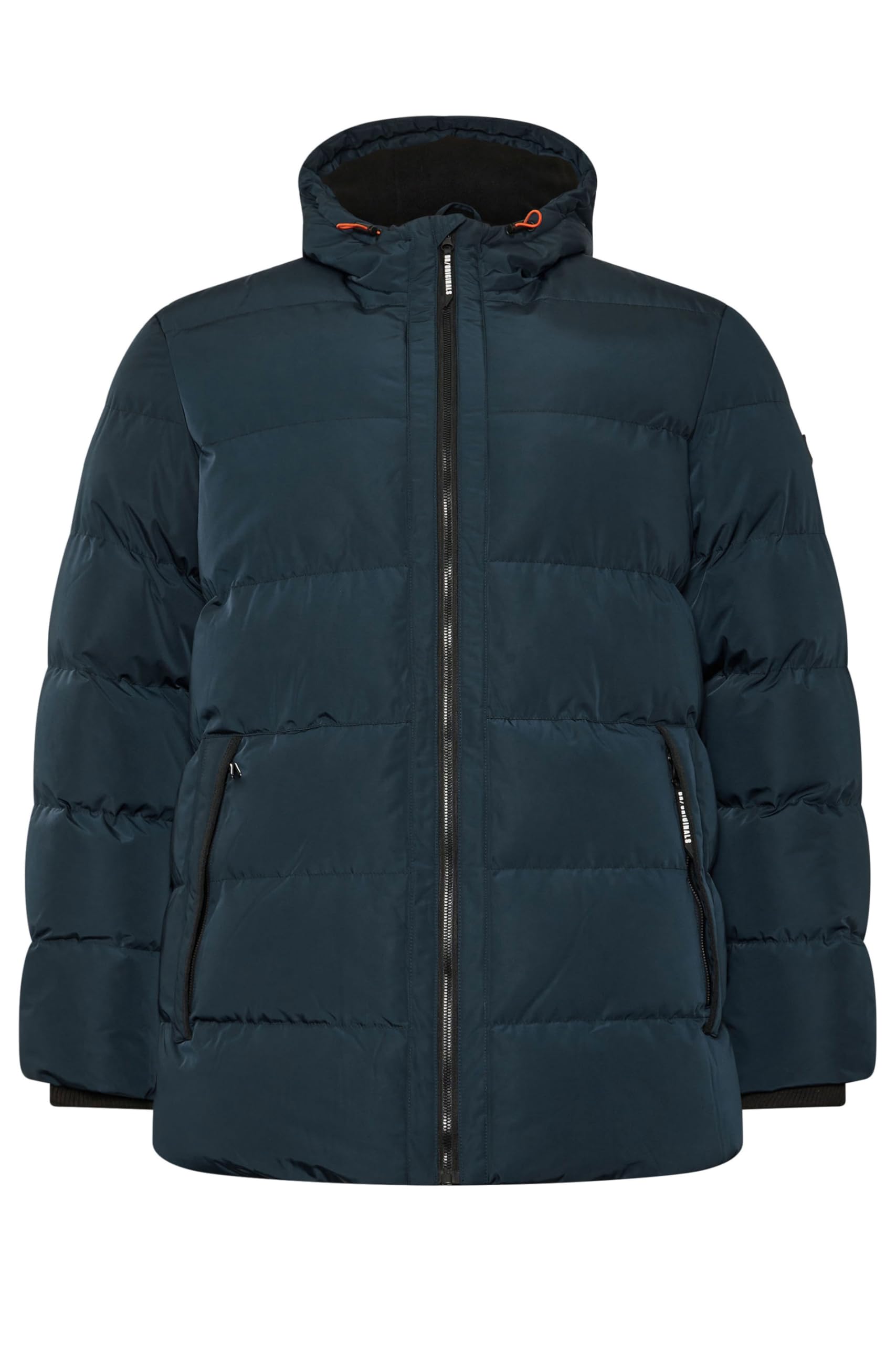 Badrhino Men's Teal Big & Tall Blue Hooded Logo Puffer Jacket - Plus Size Curve