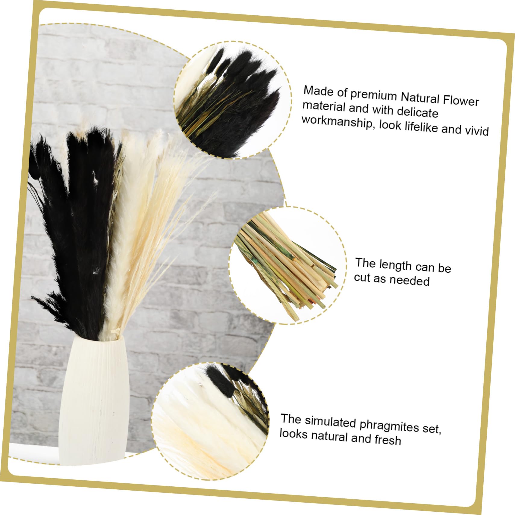 Alipis Bouquet Di Fiori Secchi Naturali Con Canne Dried Reeds Decorazione Per Casa Stile Rustico Adatto Cucina Camera Da Letto e Feste Senza Manutenzione e Realizzato Con Materiali Sicuri
