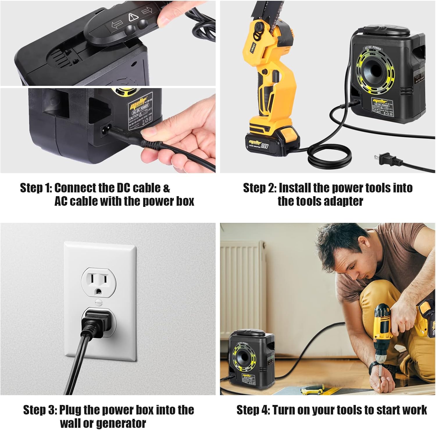 Step 1: Connecting DC and AC cables to the power box
