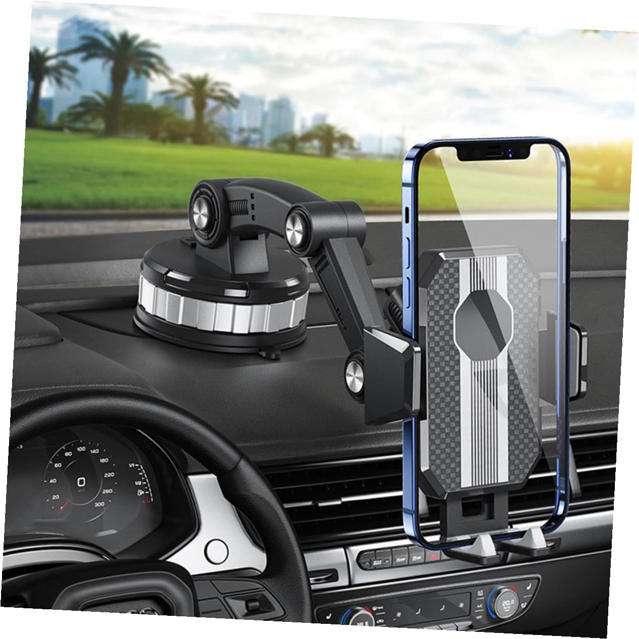 Alipis Supporto per Cellulare Auto Ventosa Ultra Potente, Materiale Abs Resistente e Stabile, per Navigazione e Uso Durante la Guida