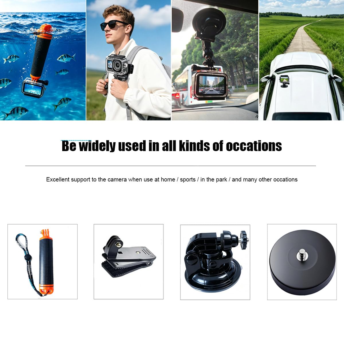 Kit de accesorios para DJI Osmo Action 6 de aleación de aluminio para bicicleta, trípode para selfie, carcasa impermeable, soporte magnético con correa para el pecho, soporte para la cabeza