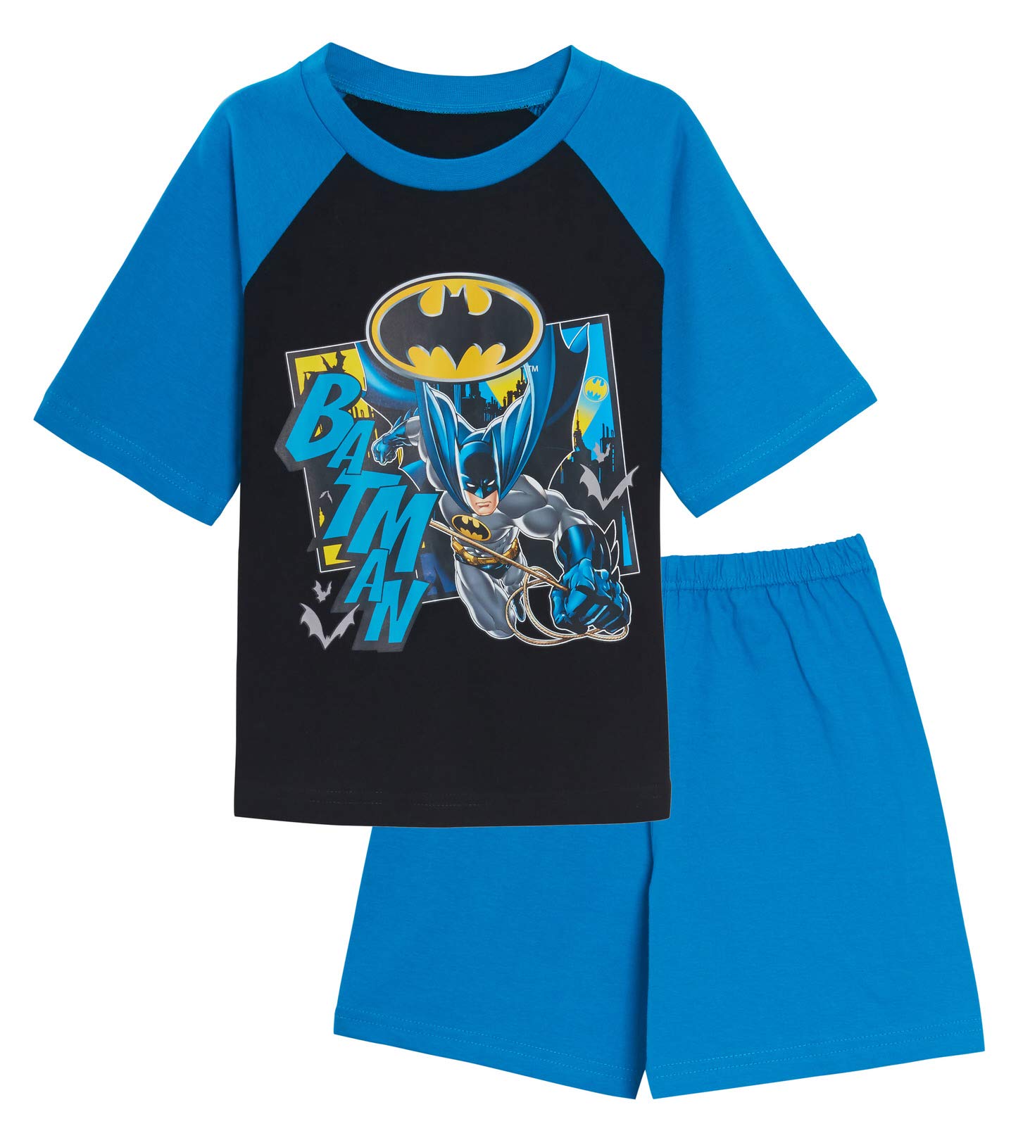 Dc Comics Boys Black/Blue Batman Superhero Short Pyjamas 4-5 Years