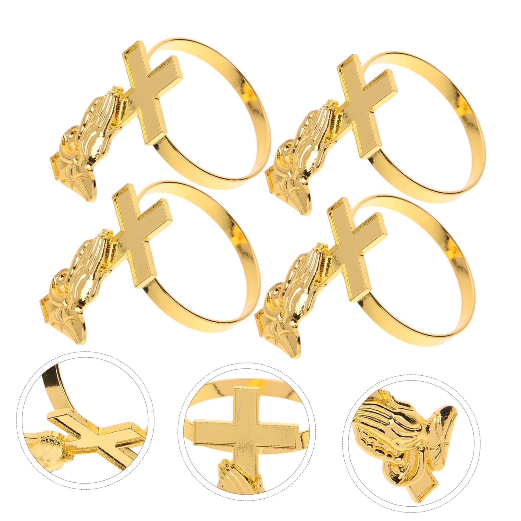 OUNONA 12piezas Anillos De Servilleta De Elegantes Para Bodas y Fiestas De Diseño De Cruz Para Decorar Mesas Celebraciones y Eventos Especiales