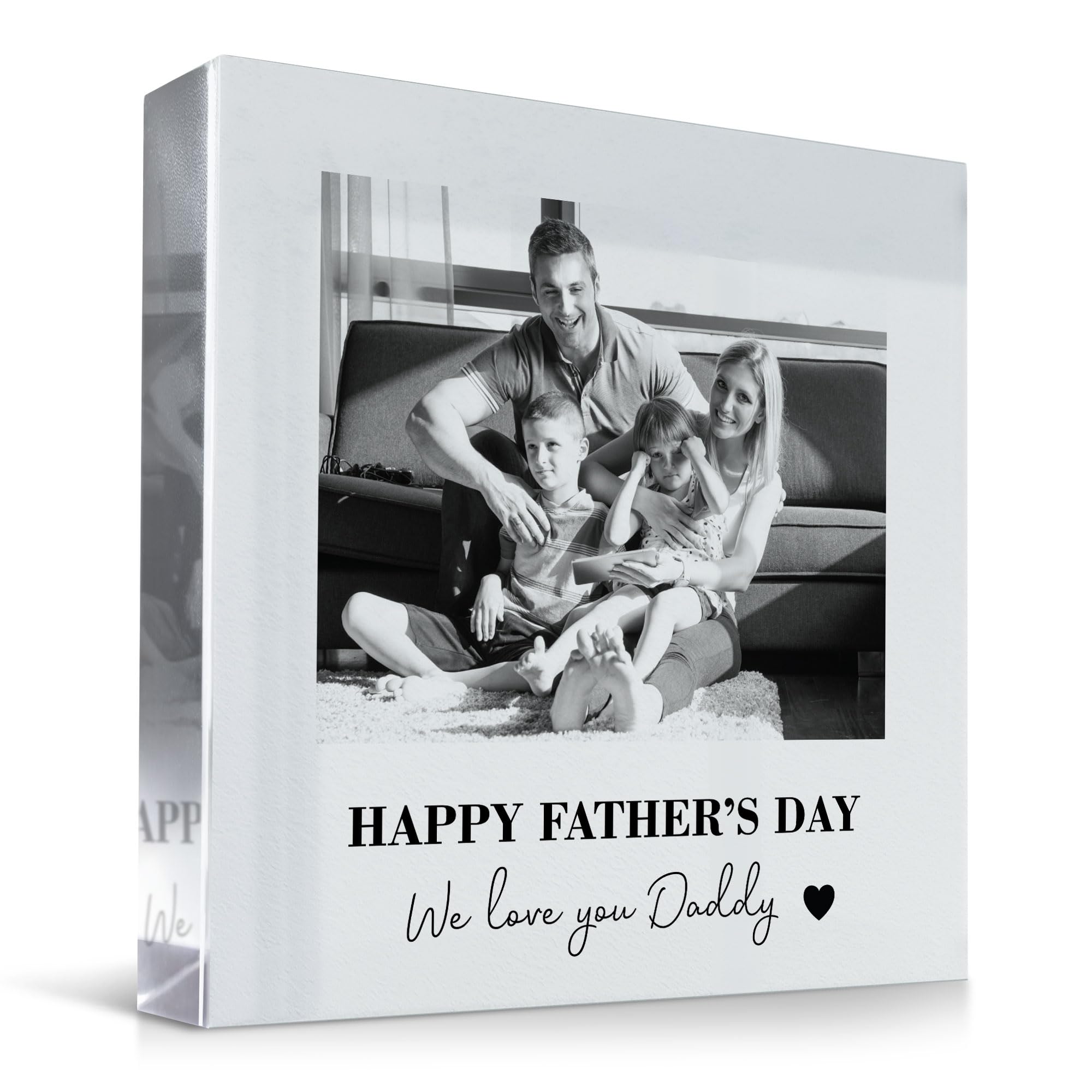 Red Ocean Fathers Day Gift From Daughter Son WE LOVE YOU DADDY Gift For Fathers Day Personalised Photo Plaque Gifts For Dad Daddy Gift For Him Thank You Gifts Keepsake