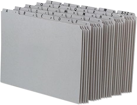 Pendaflex A-Z Top Tab Recycled Gray Pressboard 1/5-Tab File Guides, Letter, 25/Set PN925