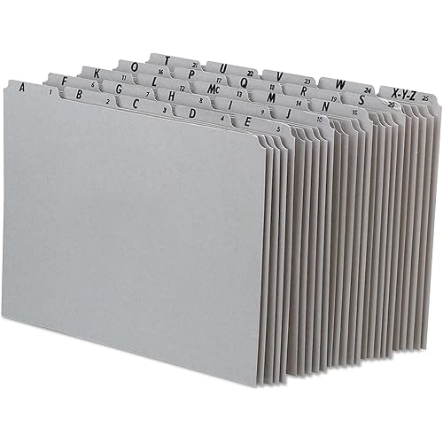 Pendaflex A-Z Top Tab Recycled Gray Pressboard 1/5-Tab File Guides, Letter, 25/Set (PN925)