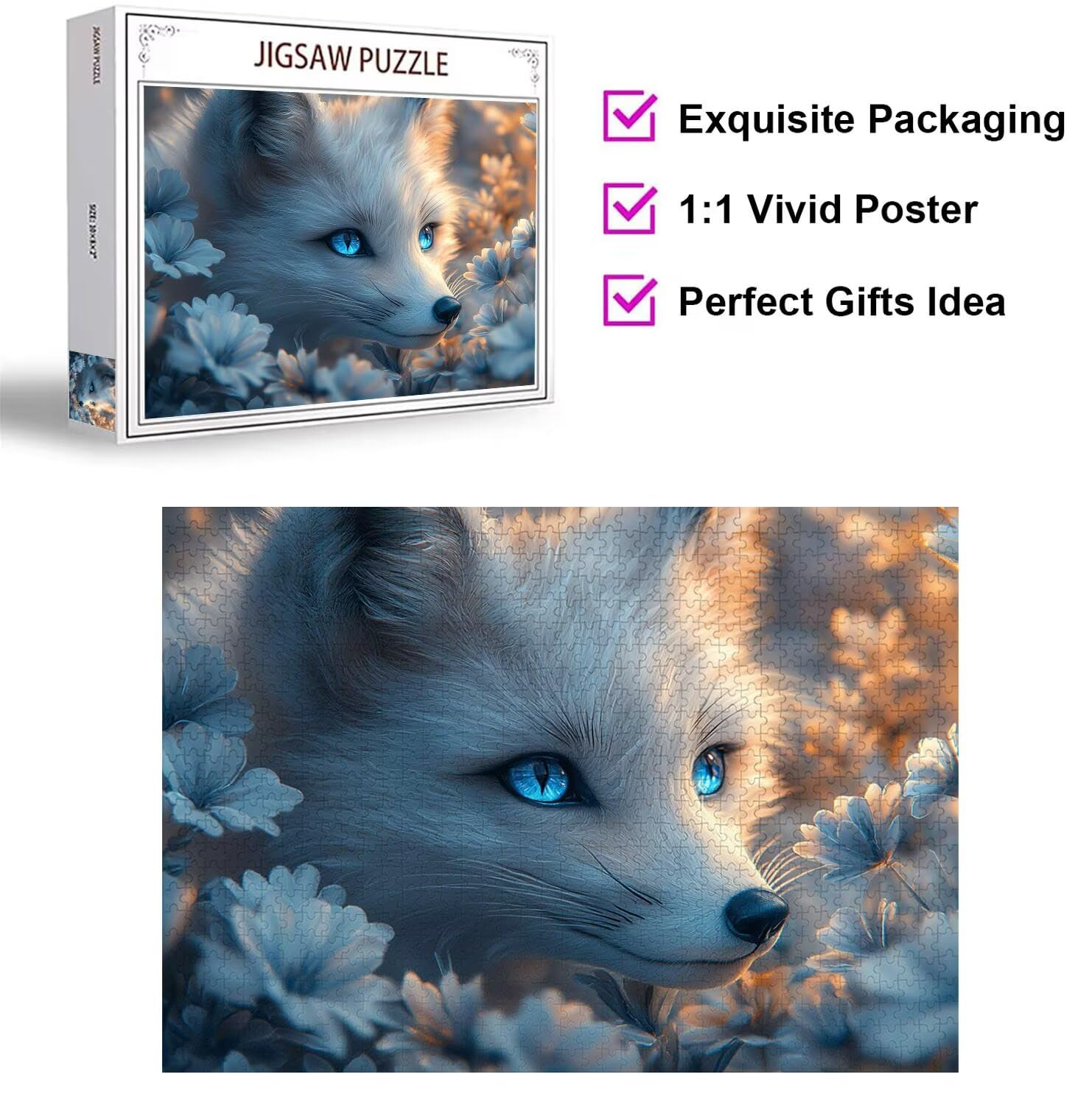 Puzzle 3000 Pezzi volpe Puzzle Adulti, Gioco Educativo, n-253 | Jigsaw Puzzles Fiori, Impossibile Difficile Sfida, Classici Gioco Familiare, Giochi Divertenti, Idee Regalo