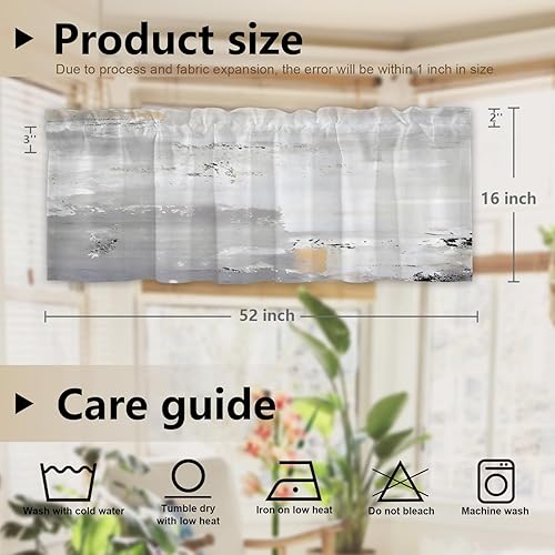 Miniatura 196 de Cenefas de cocina modernas con patrón de cobre marrón dorado para ventanas, cenefas opacas abstractas de marcas de arañazos y cortinas opacas