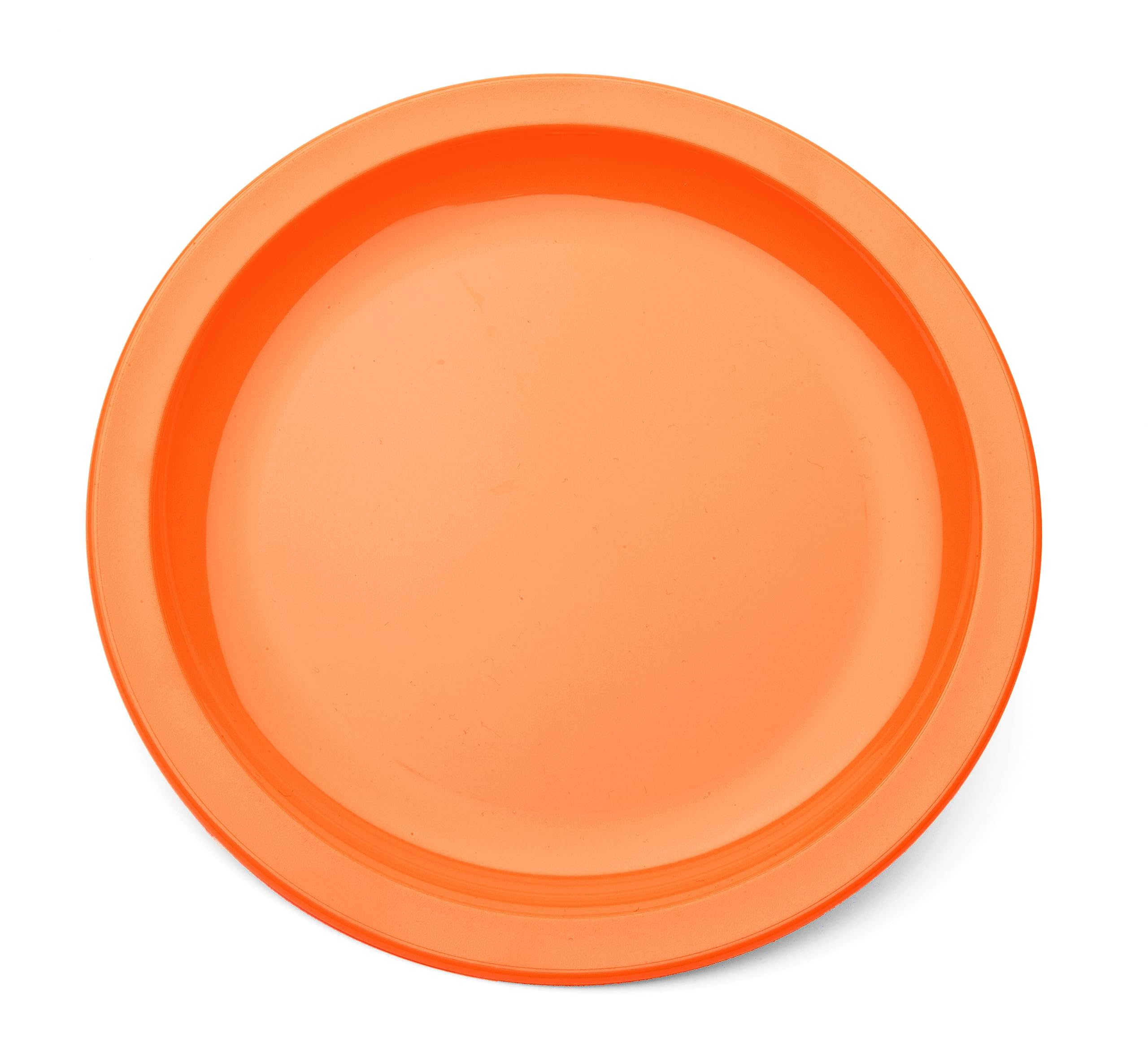 Harfield 17cm Polycarbonate Narrow Rimmed Plate Orange (Pack of 4) Reusable Virtually Unbreakable