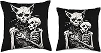Vista 3 de Goth Devil Baphomet & Hail Satan I Women & Men Pastel Goth I Occult Horror Cat Throw Pillow, 18 x 18 pulgadas, multicolor