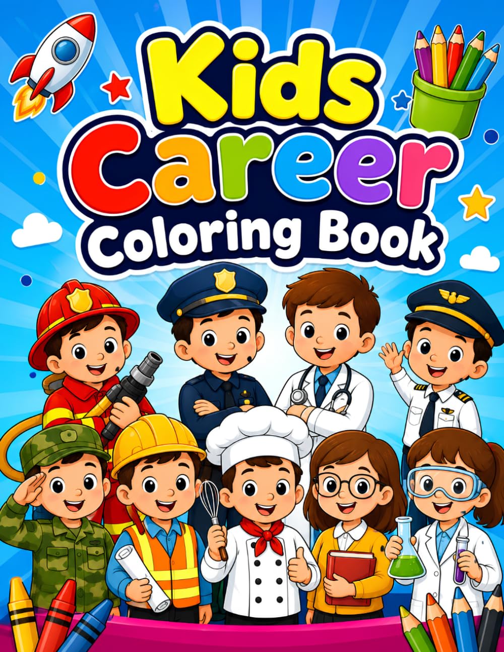 My First Careers Coloring Book: Fun Jobs and Professions for Kids Ages 3-6 | Educational Coloring Activities Featuring Doctors, Firefighters, Teachers, Chefs, Pilots and More