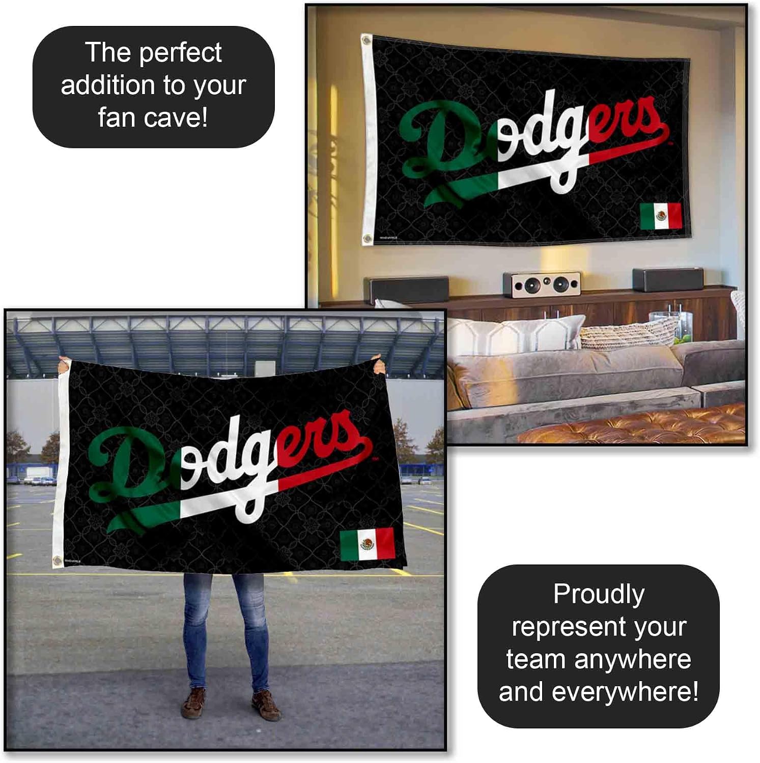 Los Angeles Dodgers Mexico Mexican Colors 3x5 Foot Grommet Banner Flag