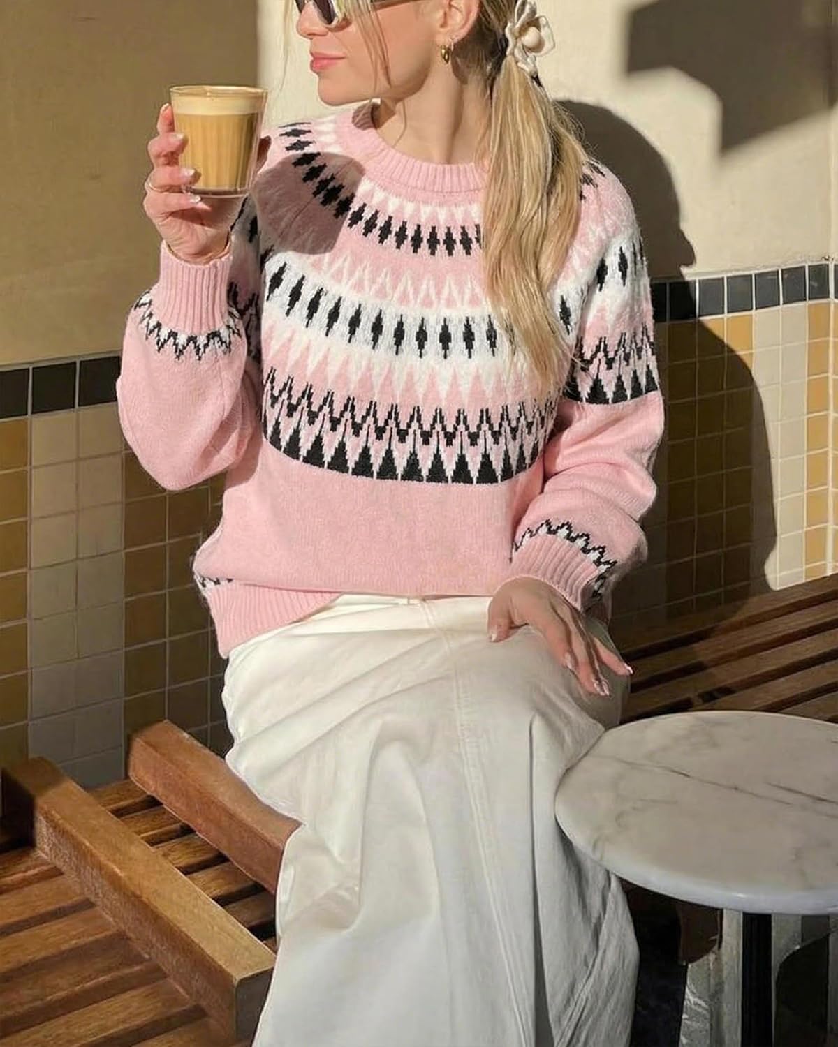 Messic Womens Fall Sweaters 2025 Long Sleeve Colorblock Pullover Casual Knit Winter Oversized Tops M-2XL - Image 6