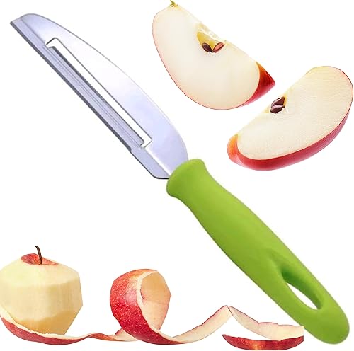 Cuchillo pelador de frutas, cuchillo de verduras de doble hoja de acero inoxidable para cocinacorte y cuchillos de pelar para chef de 4 pulgadas