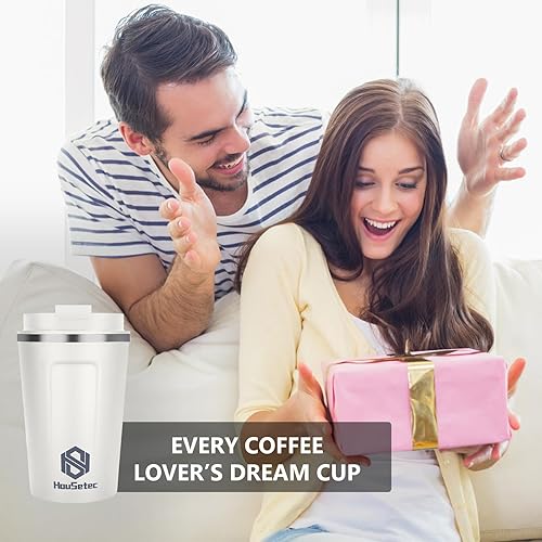 Miniatura 8 de Elayce Taza de café, vasos de café con popotes y cepillos para pajillas, taza de café de viaje con tapas a prueba de fugas para mantener el agua