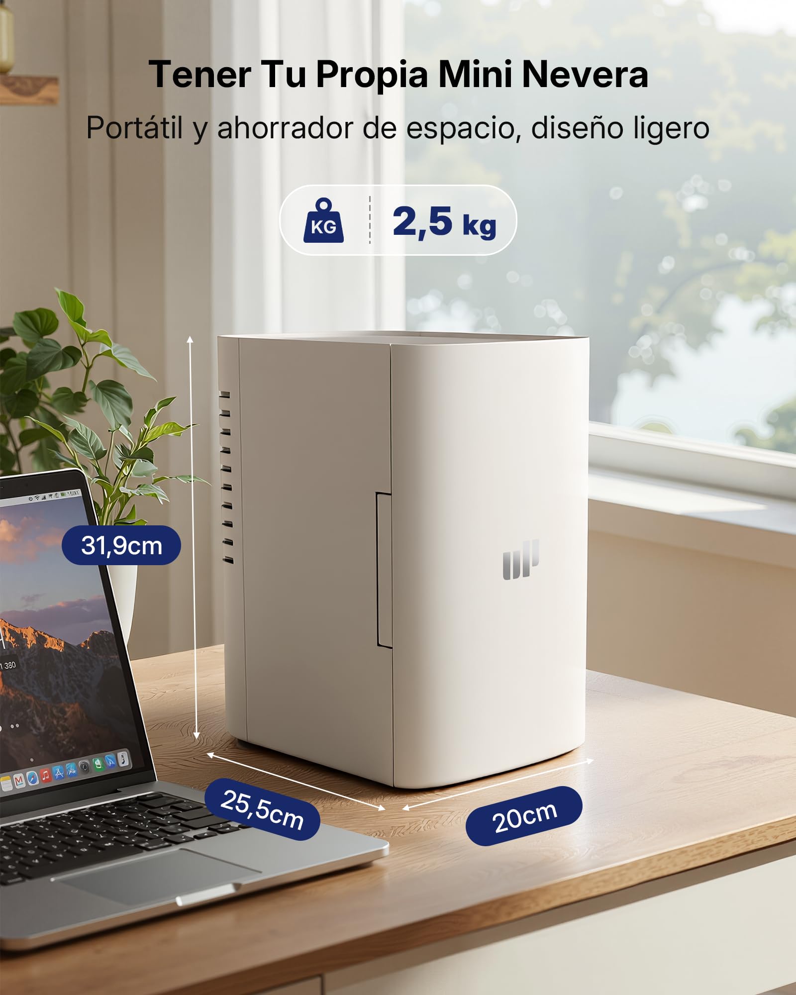 Upstreman Mini Nevera 6 litros, 12V 220V Fridge Portatil para Habitacion Oficina Coche Caravanas Camping, Función Enfriamiento y Calentamiento, para Skincare Red Bull Cosmeticos Coca Cola, TR6