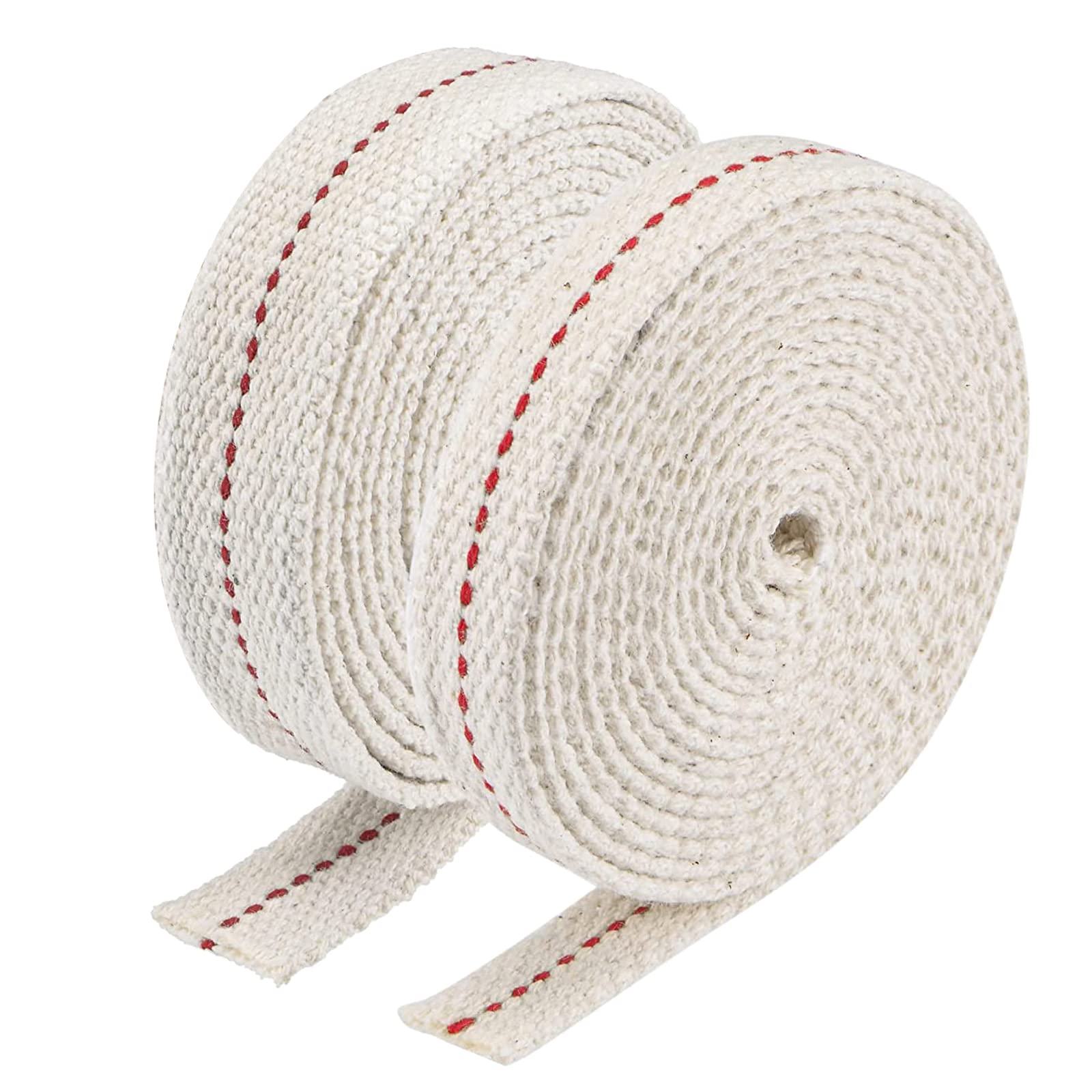 Flat Cotton Wicks Oil Lantern Wick Lamp Wick with Stitch 2 Rolls Replacement Alcohol Kerosene Wicks for Garden Oil Burners Alcohol Lamps (1.2/2 CM)