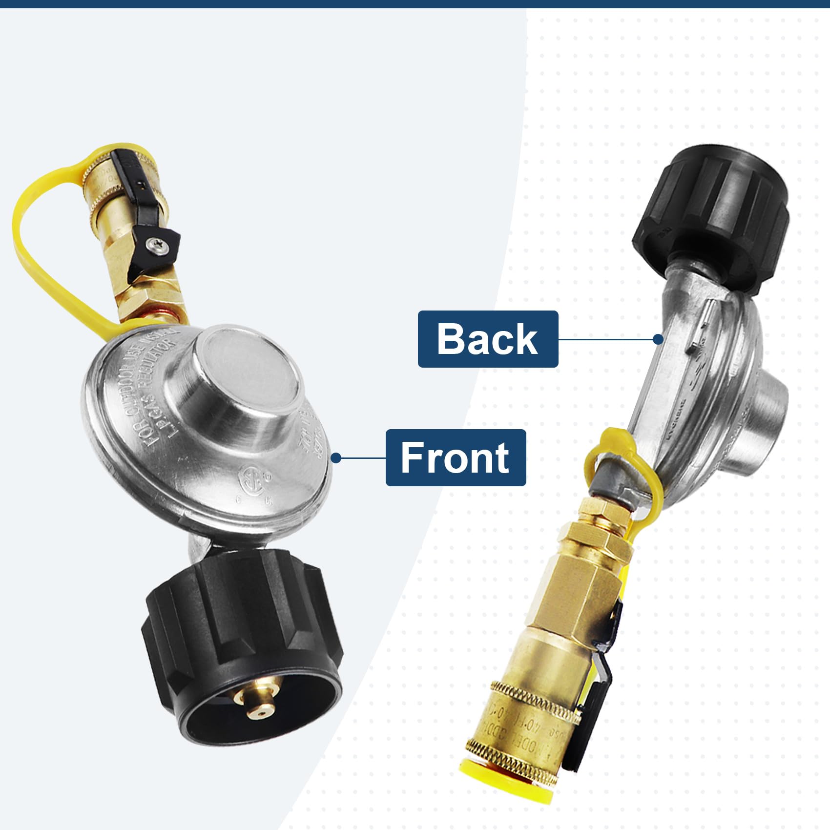 Adaptador de conexión rápida de propano, regulador de parrilla de gas propano con accesorios de conexión rápida de 1/4 pulgadas, conecta tanque de propano de 5 a 60 libras a la parrilla, para