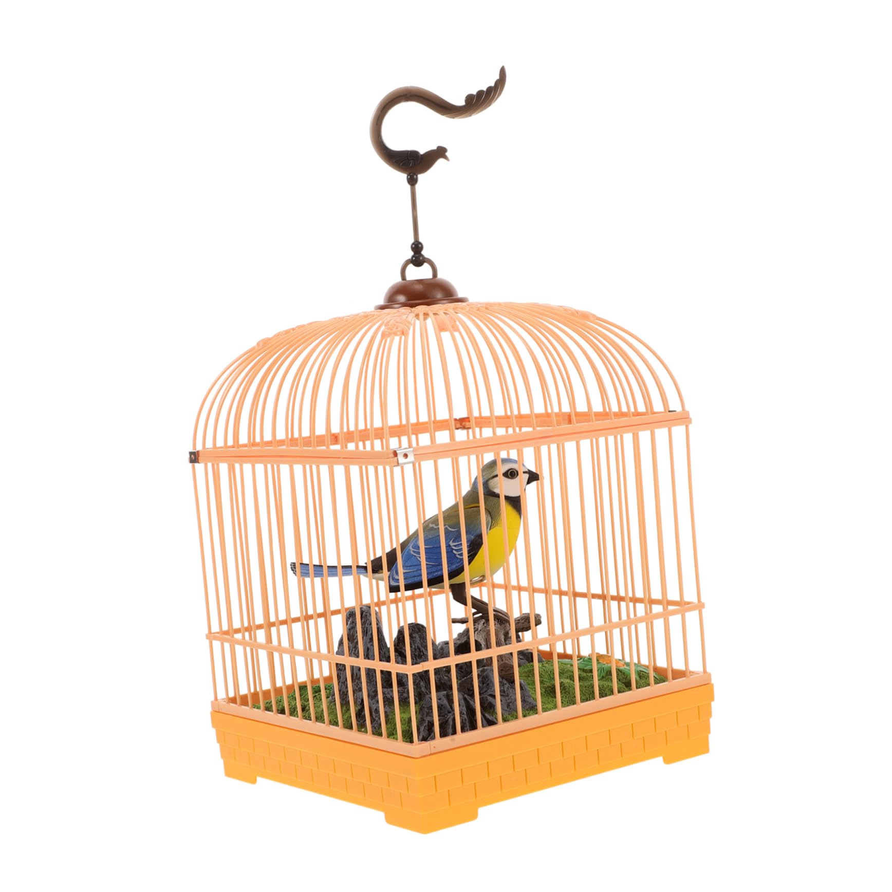 ORFOFE Juguete Interactivo De Pájaro Activado por Sonido para Niños, Mini Jaula Compacta, Modelo Realista con Canto Auténtico, Decoración para Habitación, Sin Pilas Incluida