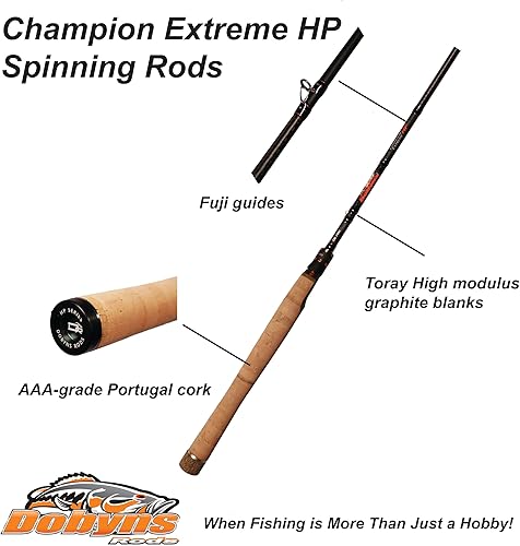 Miniatura 2 de Dobyns Rods Champion Extreme HP Series - Caña de pescar de lubina giratoria de 7 pies 0 pulgadas DX702SF  Acción rápida Med-Lt  Módulo de grafito en