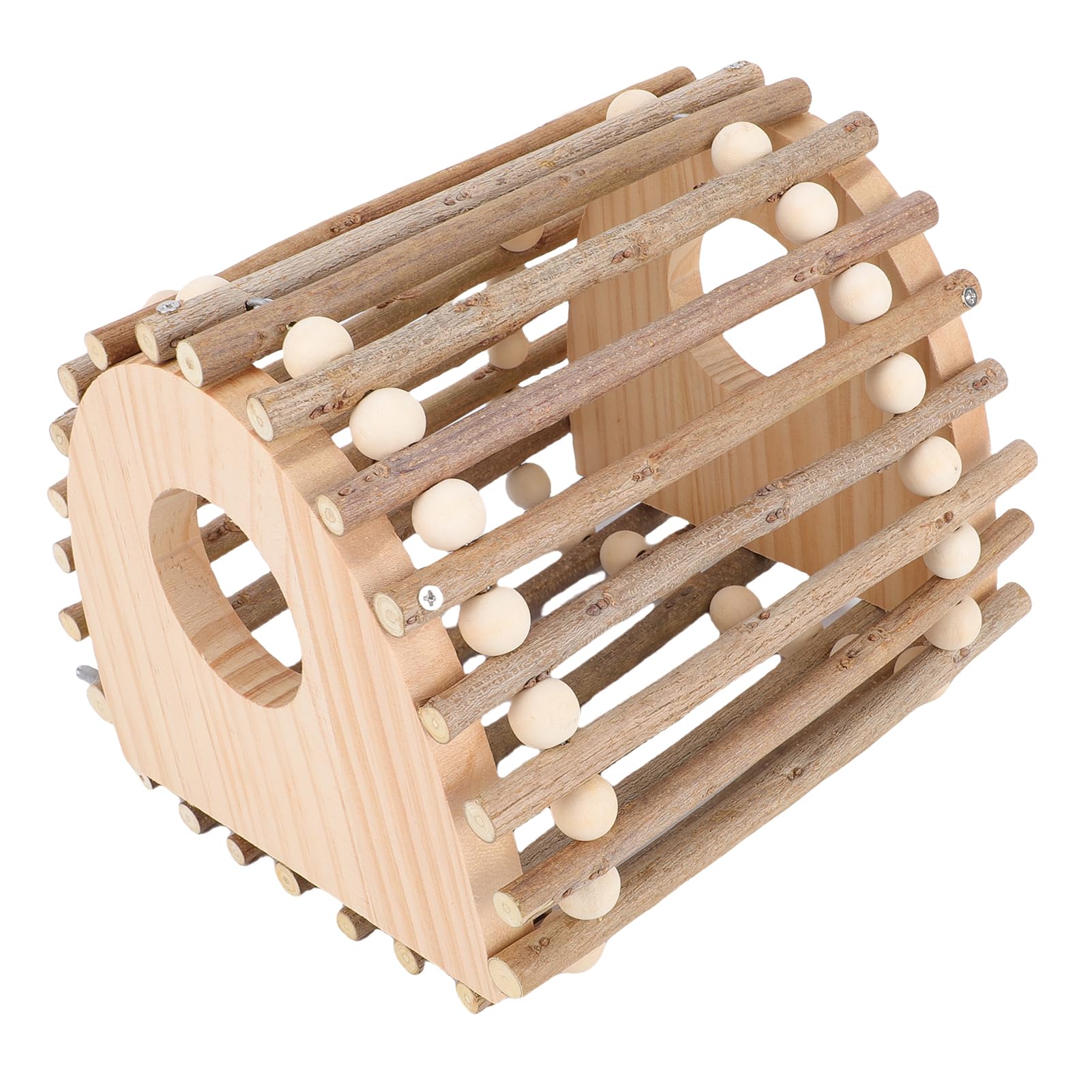 EMUKOEP Escalera de Madera de Pino para Trepar Pájaros, Juguete con Diseño de Doble Orificio para Loros y Hámsteres, Material Seguro y Uso Multifuncional