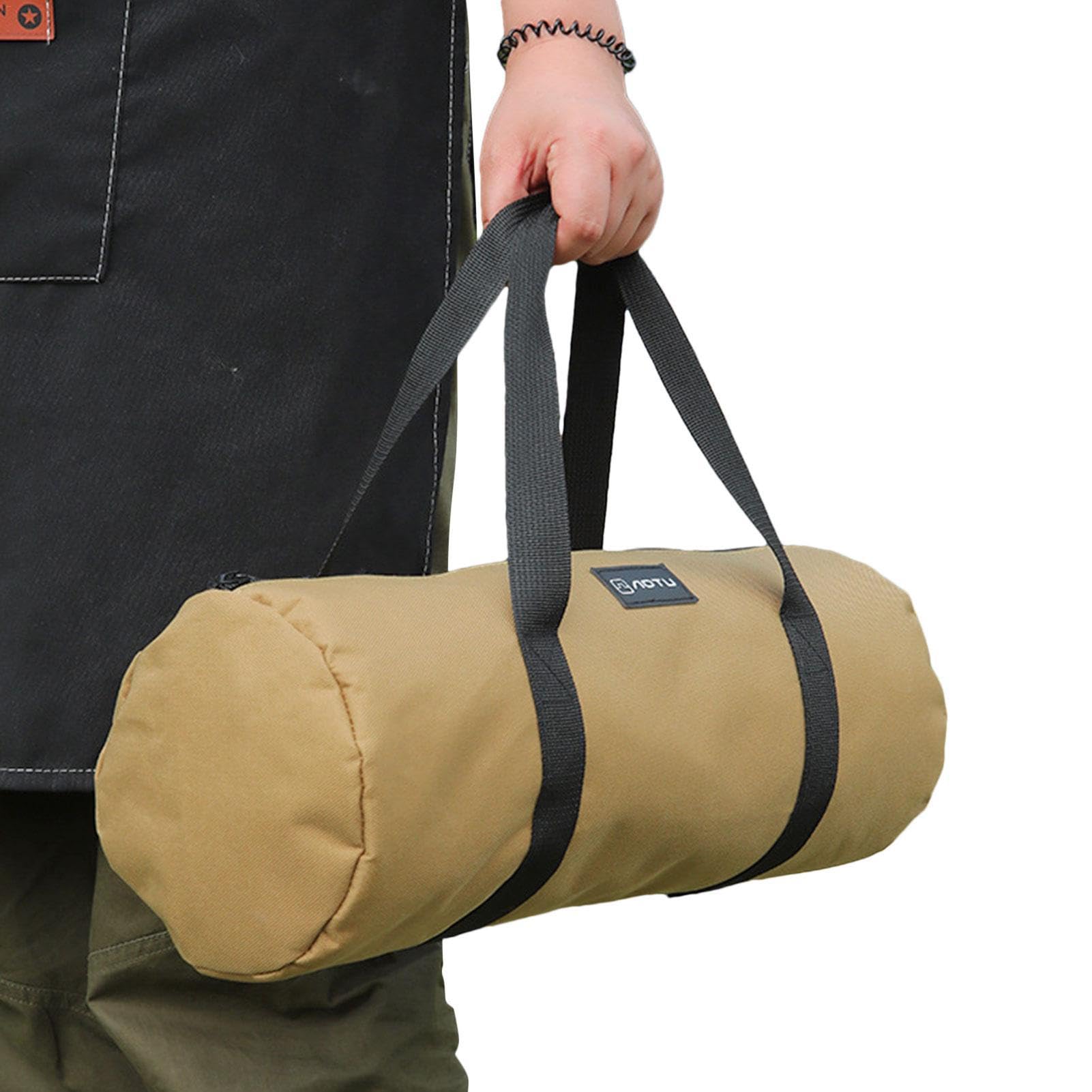 Tent Stakes Storage Bag Double Layer Canvas Bag Camping Tent Peg Nail Storage Bag Tent Pegs Pouch Pouch Utility Tote Bag for Ground Nails for Awning Outdoor Camping