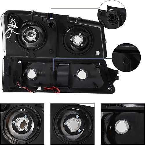 Miniatura 3 de Jenuo Conjunto de faros delanteros sin empañamiento con luz LED DRL de giro secuencial para 03 04 05 06 Chevy Silverado Avalanche 1500 2500 350007