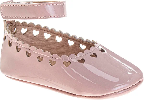 Josmo Baby Girl Dress Shoes Soft Sole Flats Crib Shoes Bowknot & Floral Design for Newborn & First Walker Sandals Size 2-4 Infant