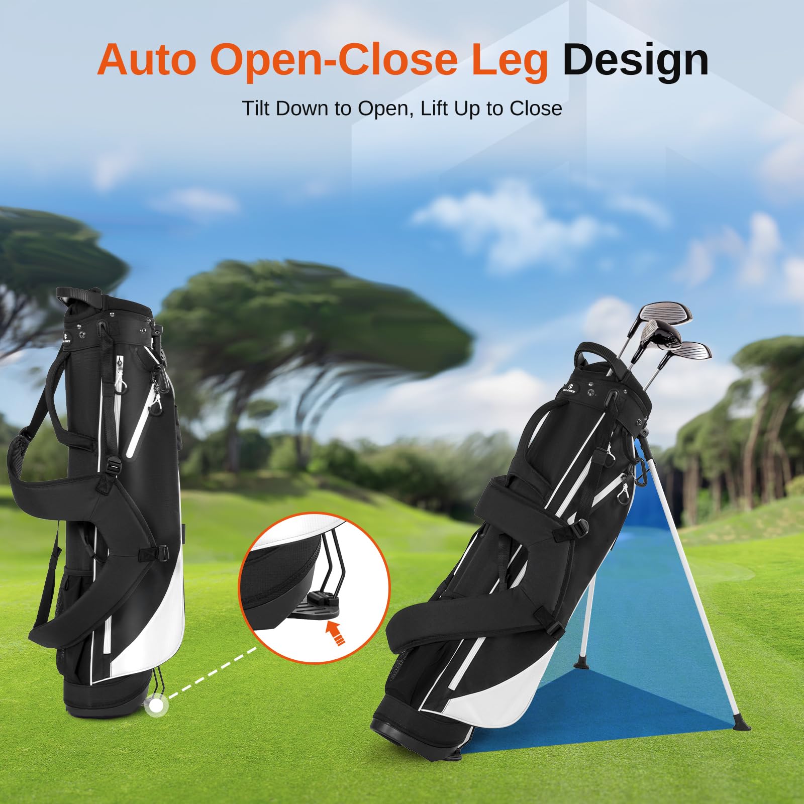 Full Choice Lightweight Golf Stand Bag, Durable 4 Way Full-Length