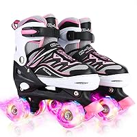 Vista 9 de Sowume Patines en línea ajustables para niñas y mujeres, todas las 8 ruedas de los patines de niña brillan, iluminación segura y divertida