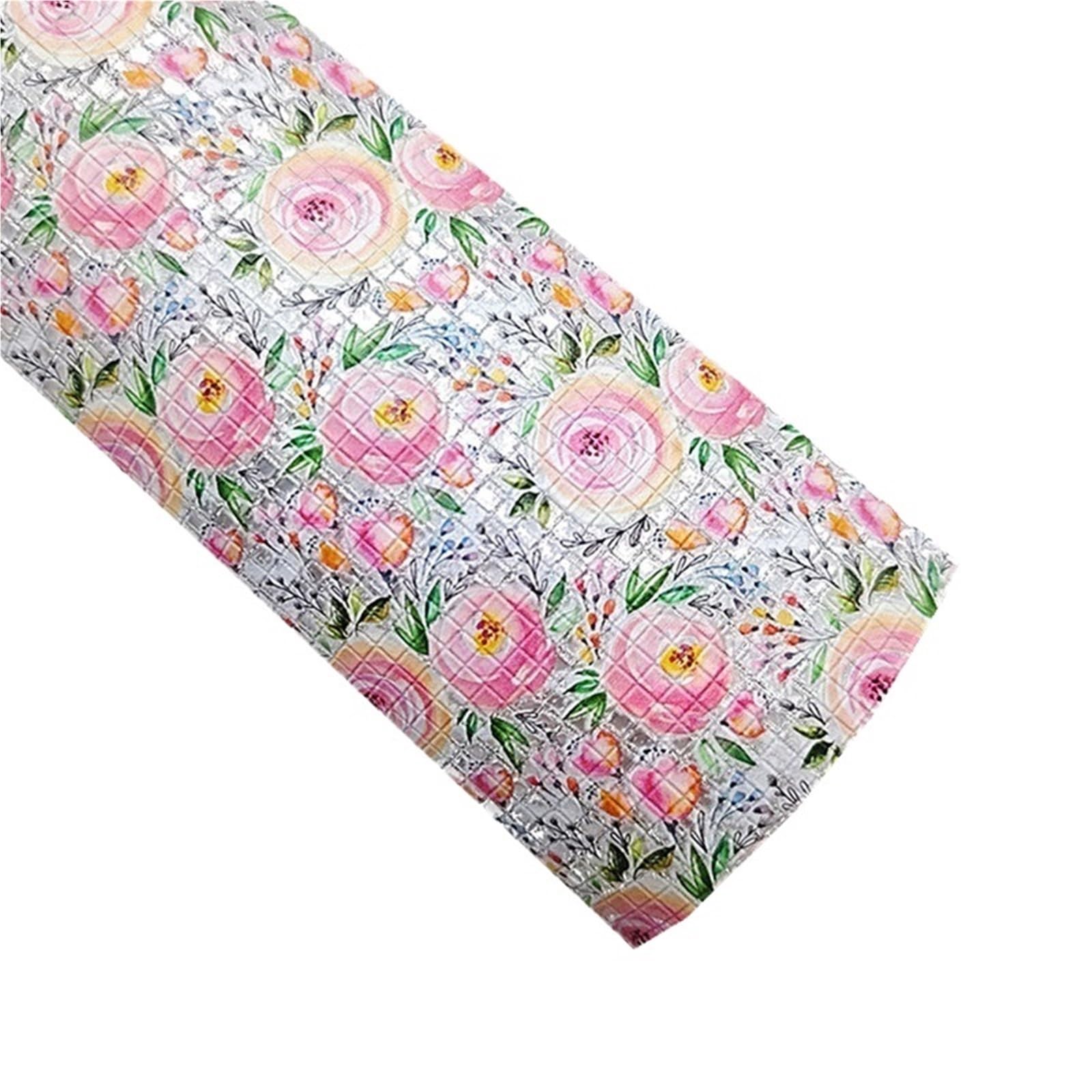 Láminas de cuero con relieve floral y purpurina fina para marroquinería creativa