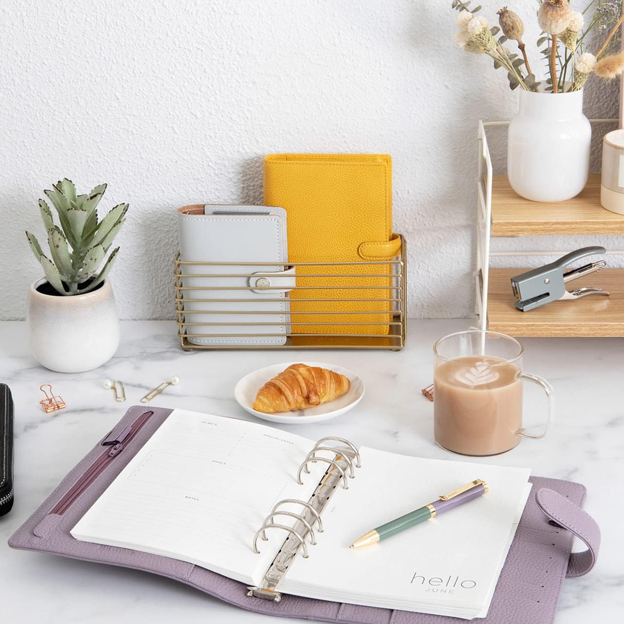 Filofax A5 Norfolk Organiser - lavender