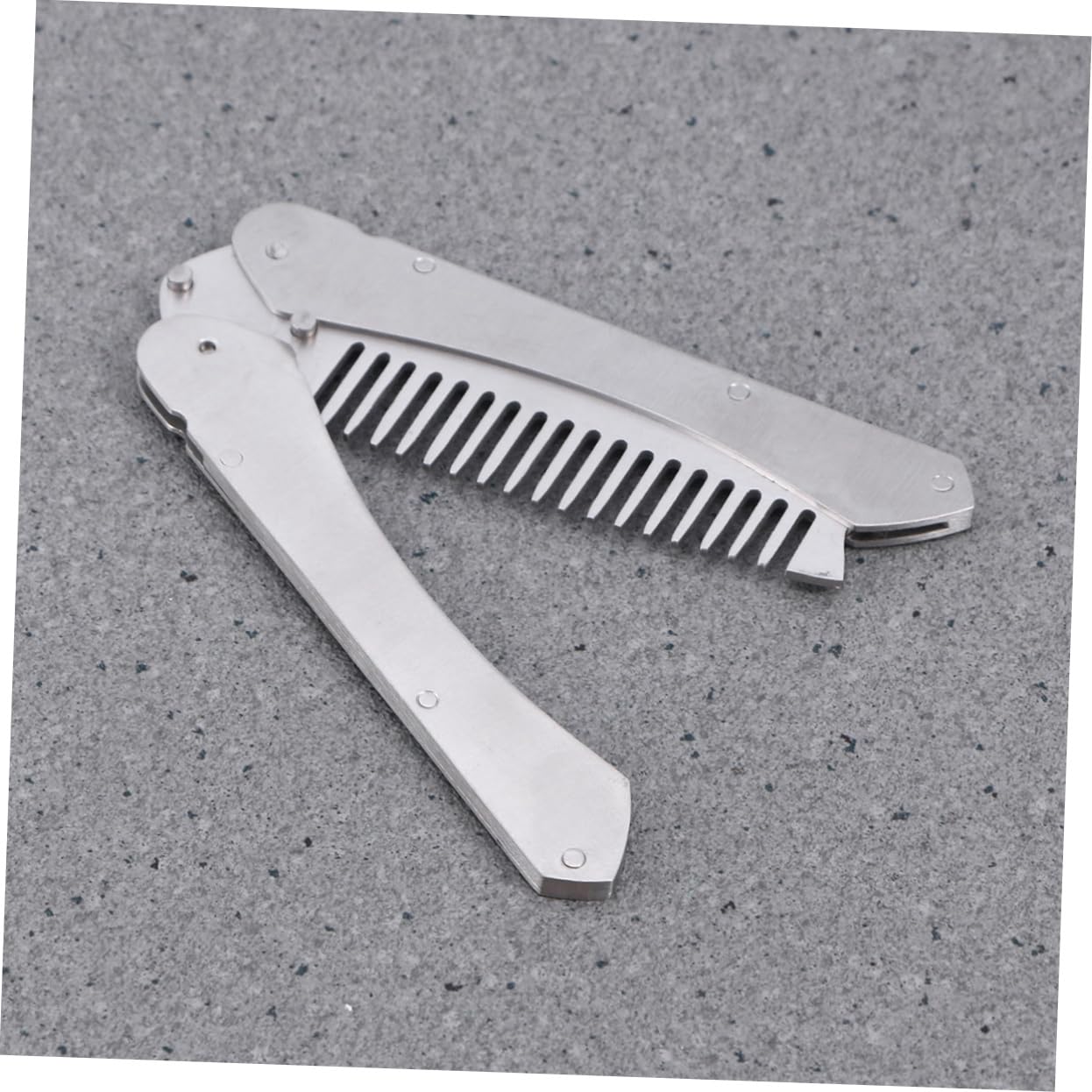 MERRYHAPY Men's Stainless Steel Mustache Hair Comb Anti-static Folding Beard Comb Sturdy for Home Travel Present