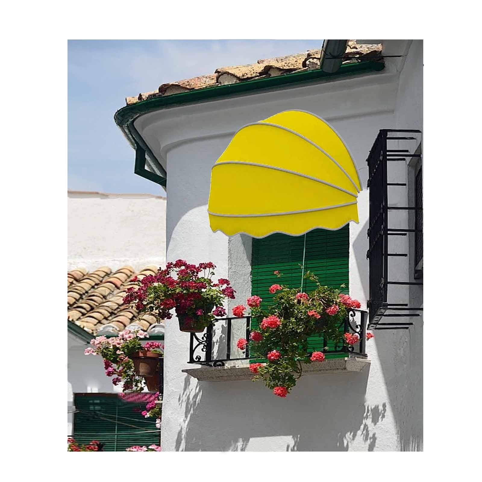 CZYZMDD Retractable Hemispherical Window & Door Canopy UV Resistant Waterproof Telescopic Foldable 95cm Diameter Perfect for Patio Entrance - Enhanced Sunshade Solution