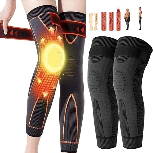 HYMIC Rodilleras autocalentables de acupresión de turmalina, rodilleras moldeadoras de acupresión, calcetines moldeadores de acupresión, rodilleras