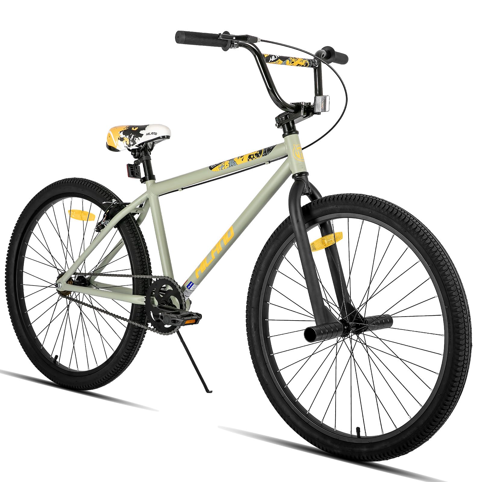 Hiland Bicicletta per ragazzi e ragazze da 24/26 pollici, Junior BMX, Bicicletta BMX per studenti, Freestyle, 2 pedali in acciaio, ruota libera