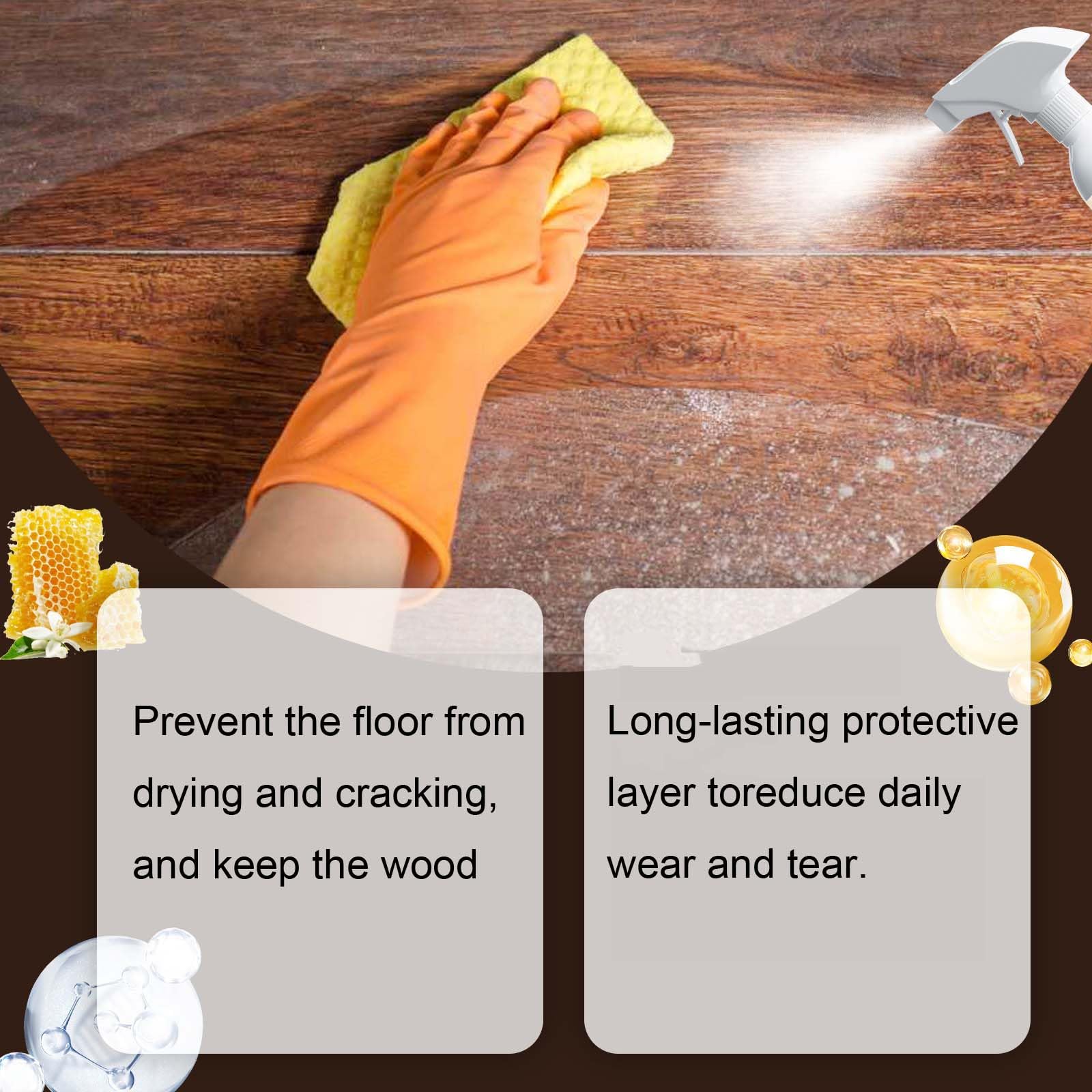 Acondicionador de cera de abejas para pulir suelos de madera, limpiador de madera de restauración profunda, limpiador multiusos para muebles, cera de abeja para madera, elimina el brillo y elimina los