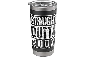 12th Birthday Straight Outta 2007 Gift 12 Year Old Party Stainless Steel Insulated Tumbler