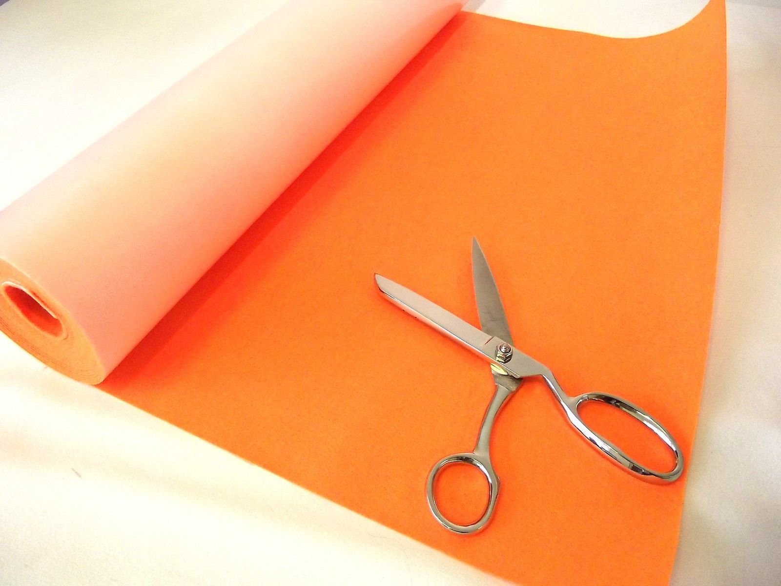 Self Adhesive Felt Baize Fabric Mini Rolls - Superbright Orange, Sample - 23cmx23cm 9"x9"