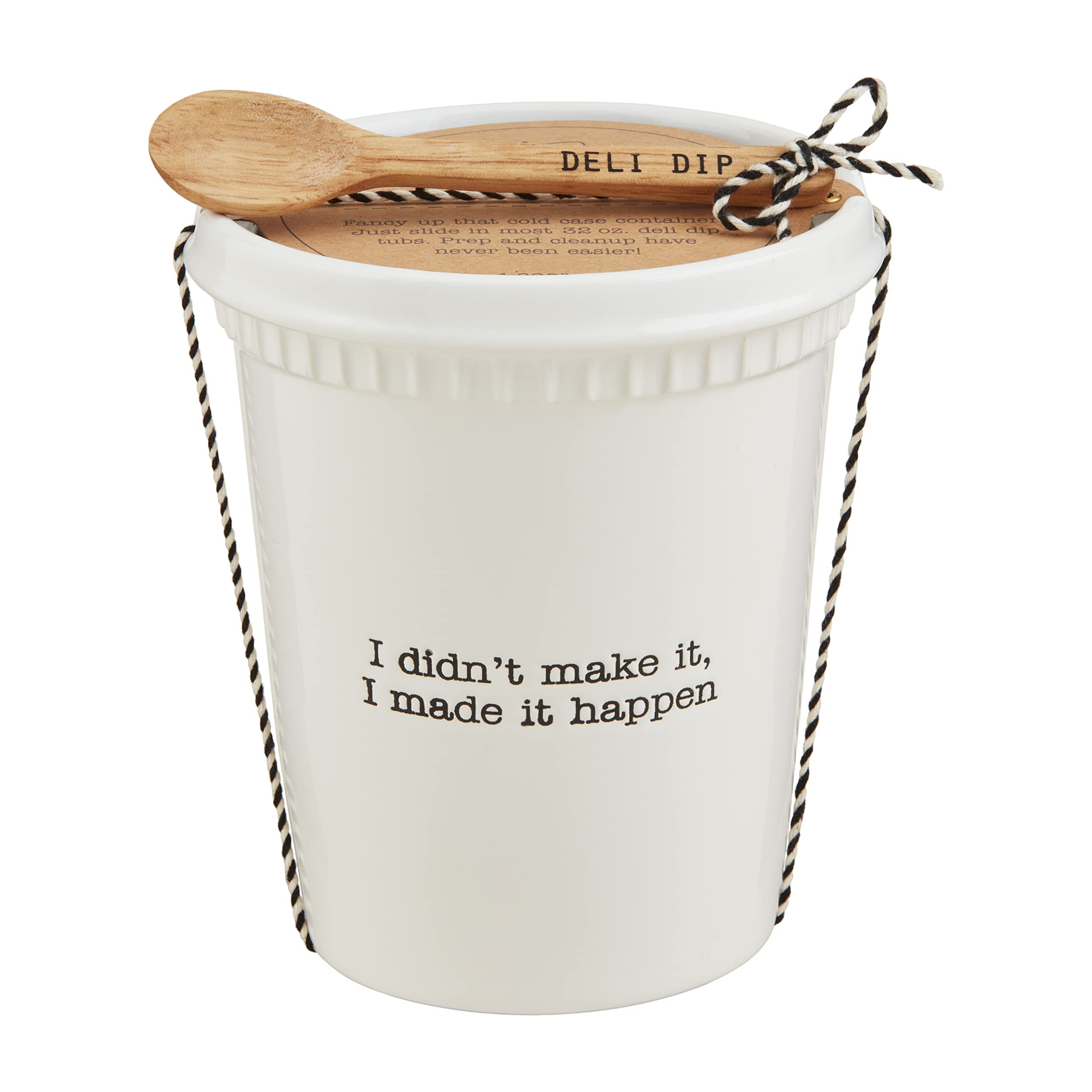 Mud Pie Lg Store Bought Container Set; container 32 oz | spoon 5"