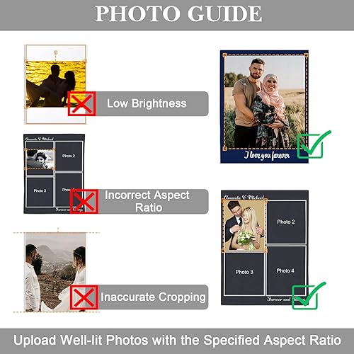 Miniatura 6 de Mantas personalizadas con fotos, regalos para novio, regalos personalizados para parejas, manta con imagen personalizada "I Love You", regalos de