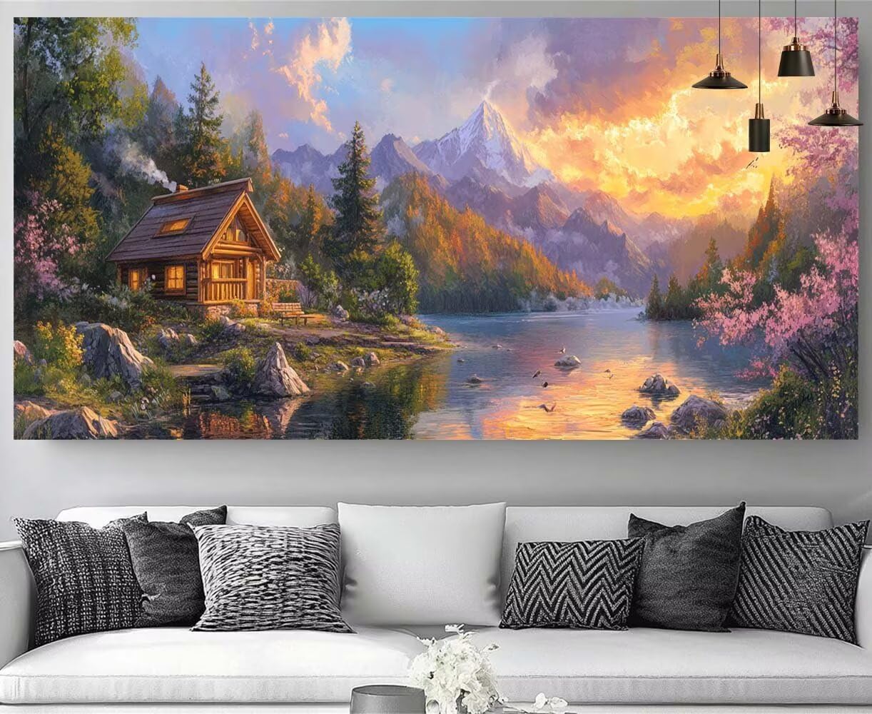 Diamond Painting Paysage de Coucher de Soleil 80x240cm avec Kit Broderie Complet Strass 5D - 8