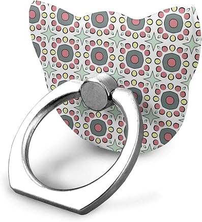 magic ship Color Bloom Collection Pattern Ring Stand 360?Rotation Thin Universal Phone Ring Holder Transparent Finger Ring Tablets Cat Shape