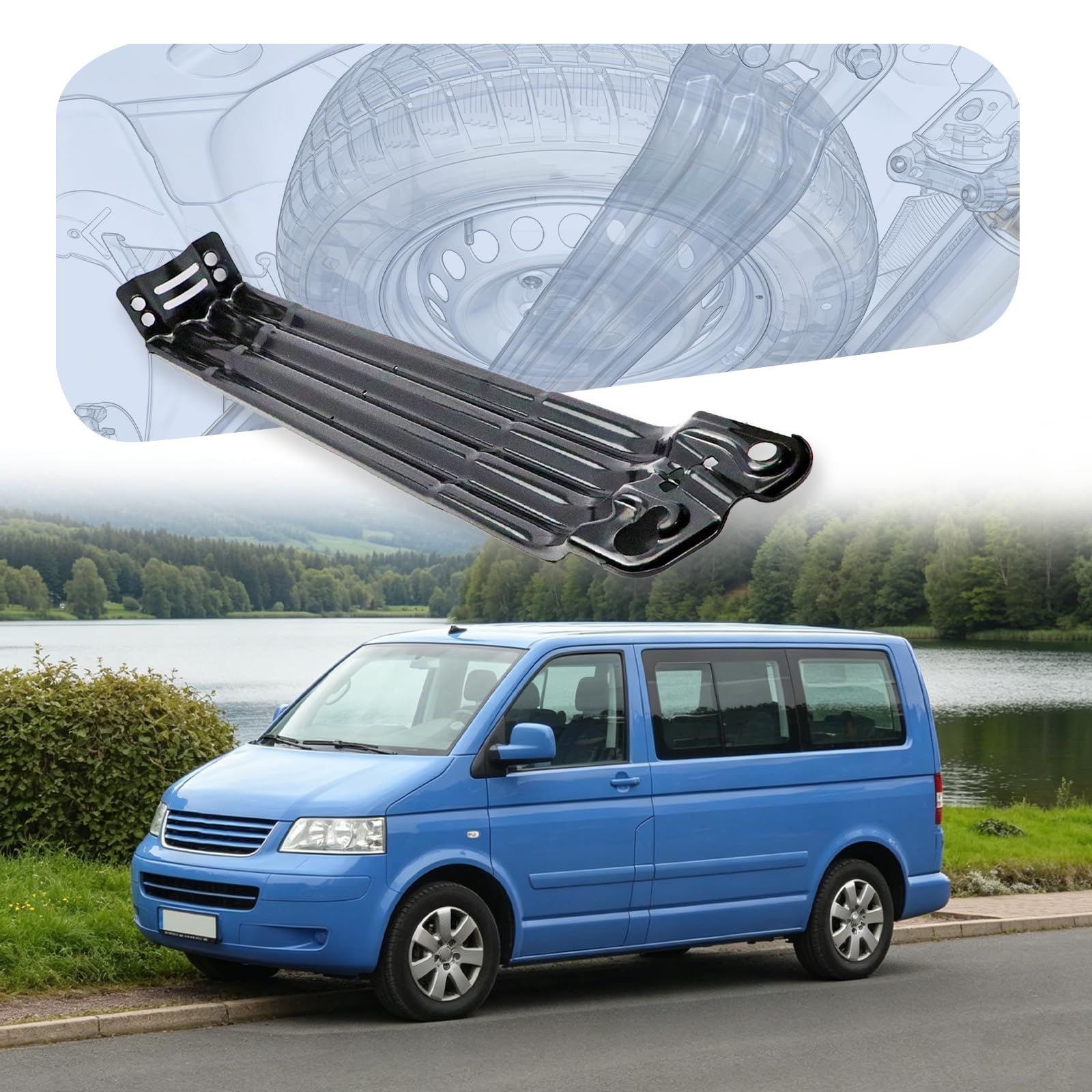 Zestaw doposażeniowy uchwyt na koło zapasowe do Transporter T5 T6 2.0 TDI 7H0801903B uchwyt mocujący uchwyt na koło zapasowe uchwyt WHT003473 uchwyt napinający uchwyt koła zapasowego uchwyt